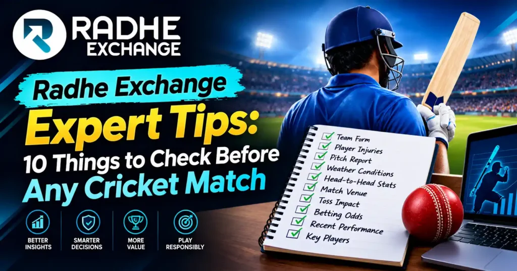 Radhe Exchange Expert Tips: 10 Things to Check Before Any Cricket Match